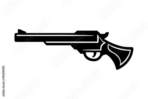 A modern war weapons gun icon silhouette vector on white background.