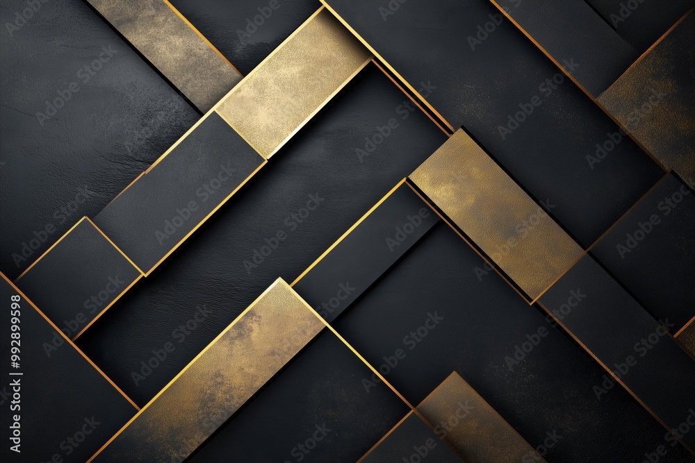 Elegant geometric background in black and gold Elegant geometric background in black and gold