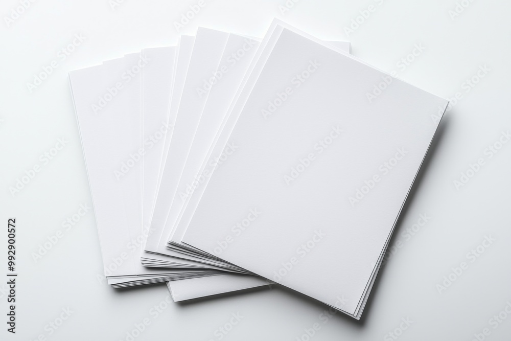 Blank A4 Stacked Paper Mockup isolated created with Generative AI Blank A4 Stacked Paper Mockup isolated created with Generative AI