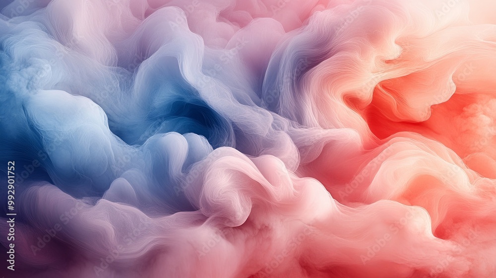 Abstract Dreamlike Swirling Colors in a Soft Gradient from Deep Blue to Light Pink and Orange Abstract Dreamlike Swirling Colors in a Soft Gradient from Deep Blue to Light Pink and Orange