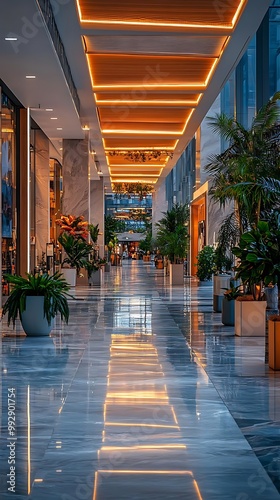 Empty Modern Shopping Mall Photo