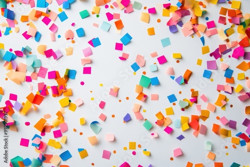 Colorful confetti pieces scattered for festive designs