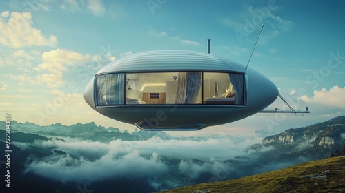 Wallpaper Mural A floating caravan that drifts across the sky, offering nomads a new view every day as they travel with the wind Torontodigital.ca