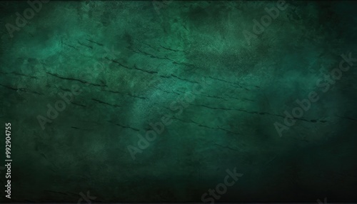 Elegant dark emerald green background with black shadow border and old vintage grunge texture design