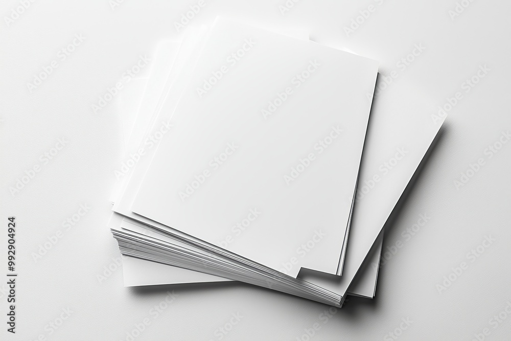 Blank A4 Stacked Paper Mockup isolated created with Generative AI Blank A4 Stacked Paper Mockup isolated created with Generative AI