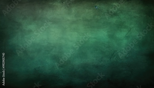 Elegant dark emerald green background with black shadow border and old vintage grunge texture design