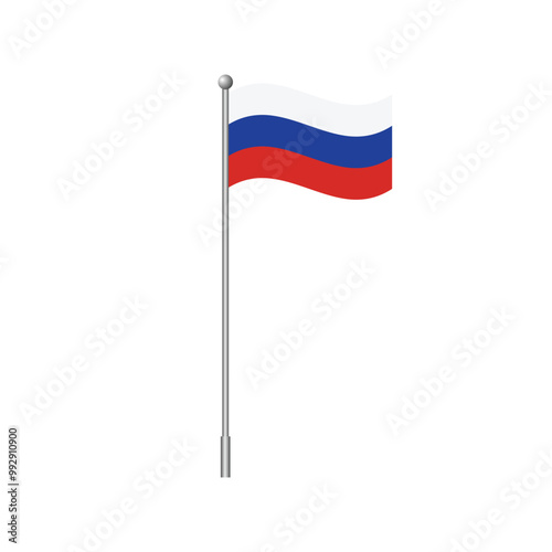 Flag of Russia isolated on white background. Vector illustration