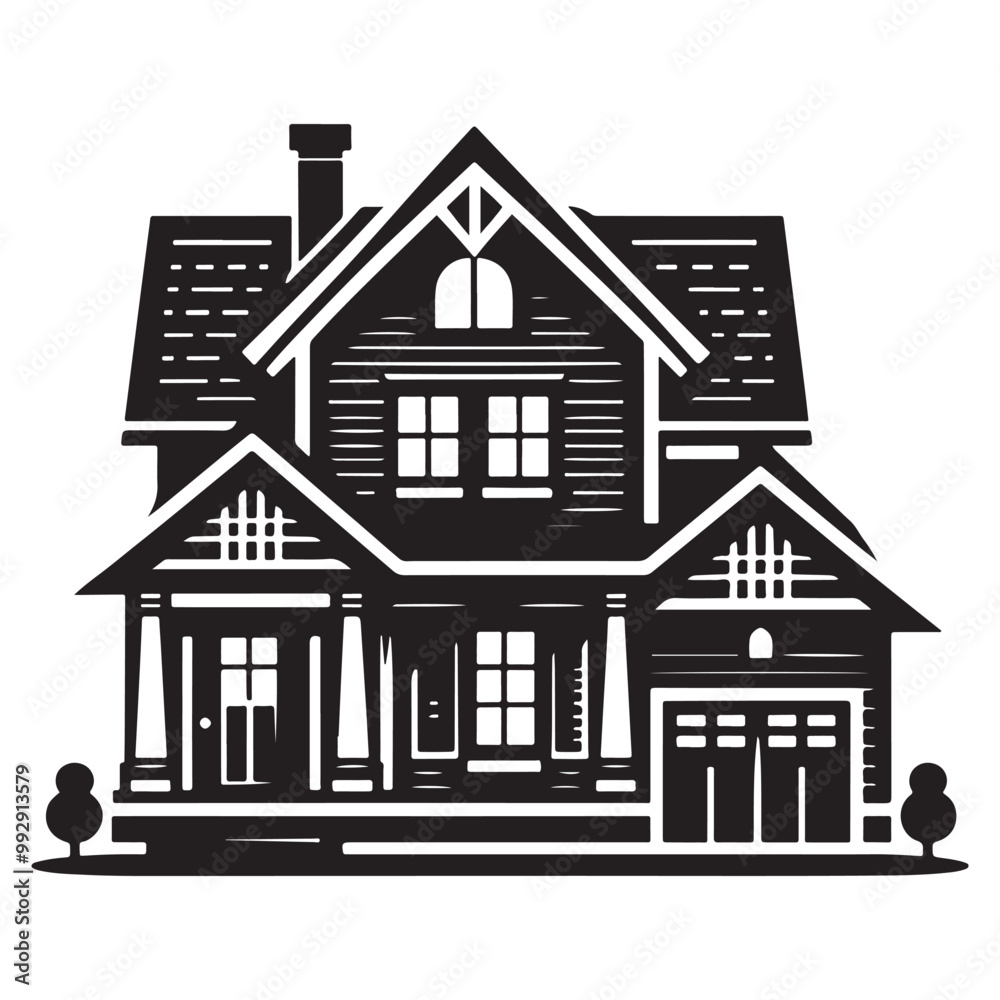 Modern house in continuous line art drawing style. Real estate House tree icon Illustration Brand company, Modern house in continuous line art drawing style. Real estate House tree icon Illustration Brand company,