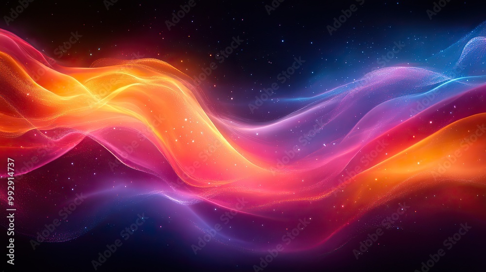 Fototapeta premium An abstract background of colorful lines, representing communication and the dynamic nature of technology.