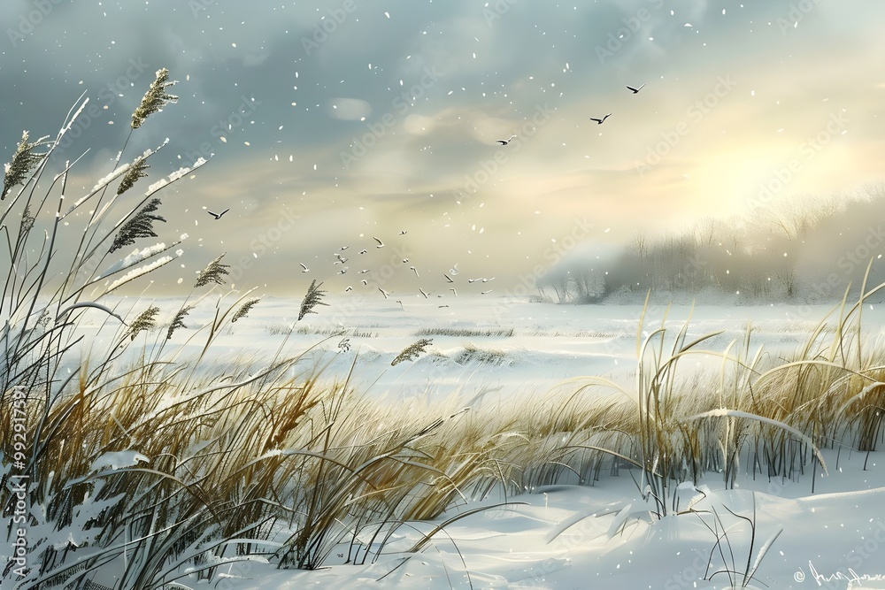 Majestic sunrise in the winter mountains landscape.
Majestic sunrise in the winter mountains landscape.