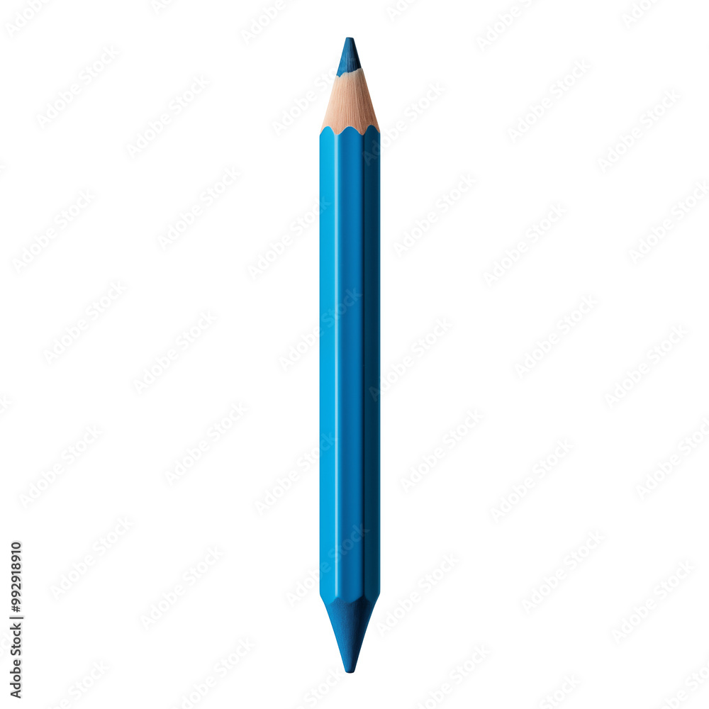 Blue Wooden Pencil With Sharp Tip Isolated On White Background Blue Wooden Pencil With Sharp Tip Isolated On White Background