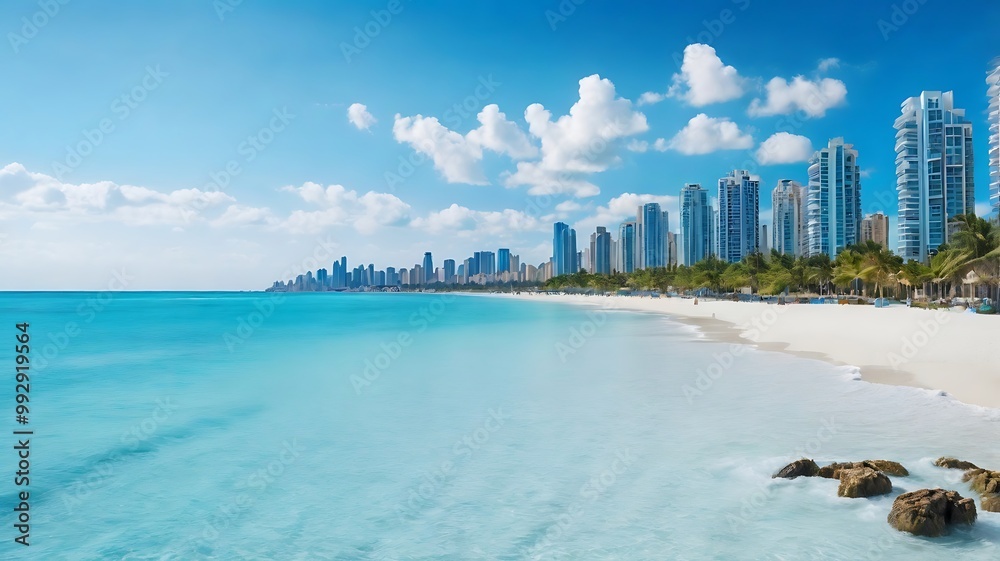 Naklejka premium ocean view and perfect sky image