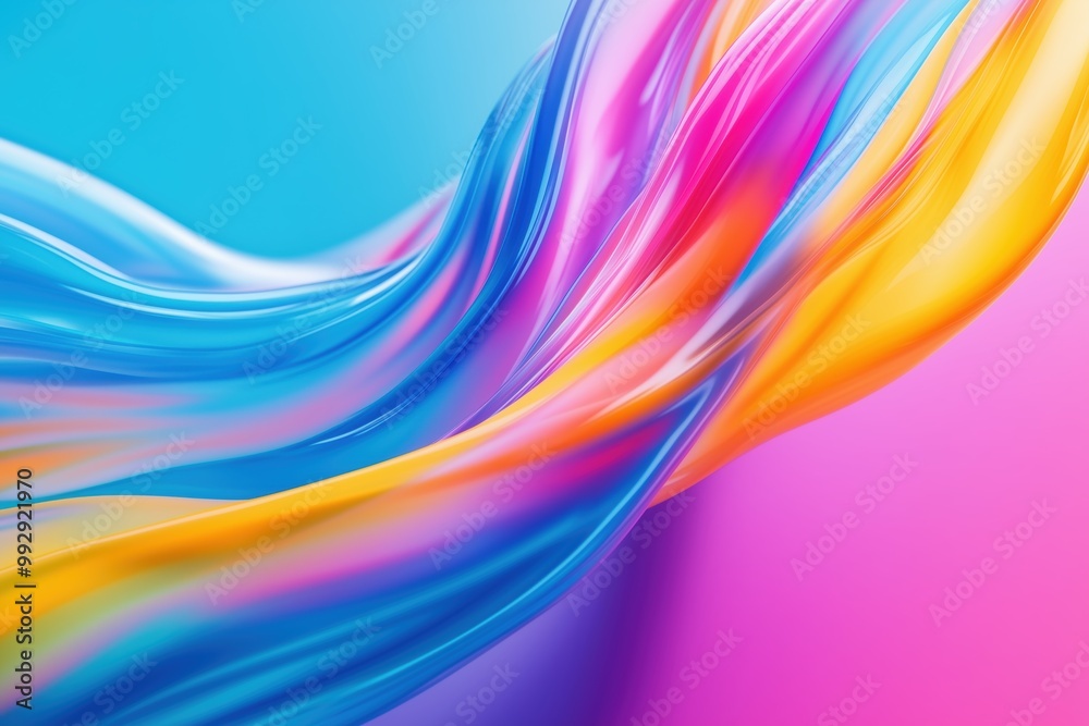 Vibrant CMYK colors flowing parallel over a glossy surface Vibrant CMYK colors flowing parallel over a glossy surface