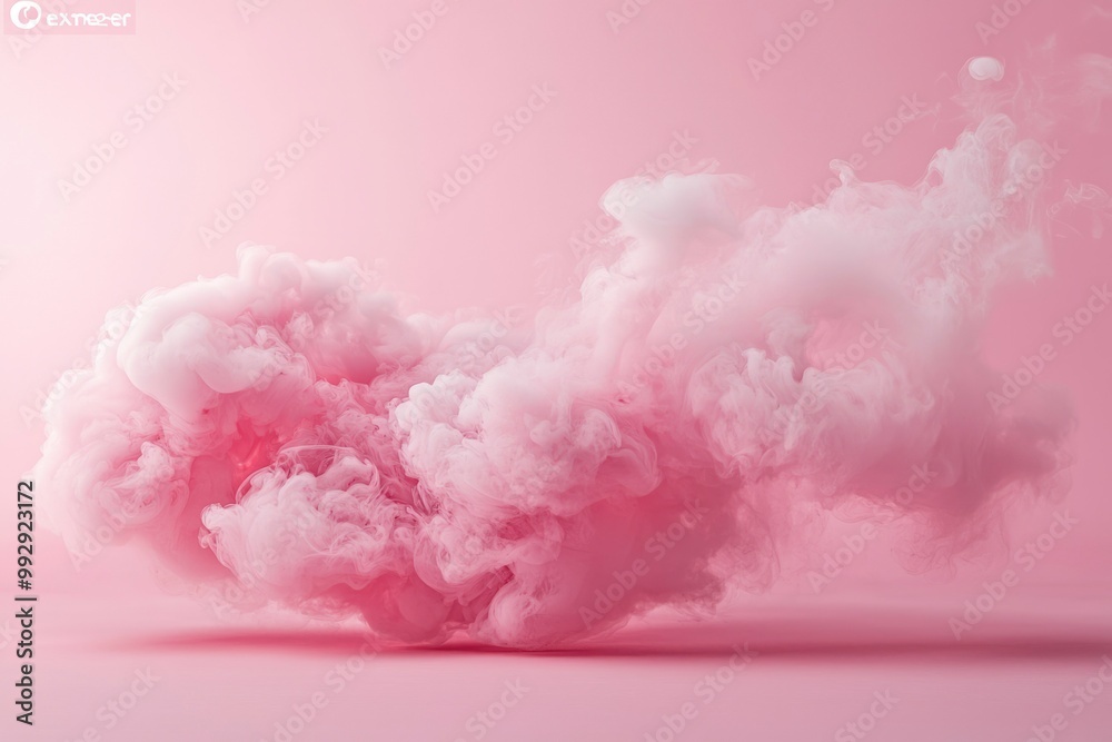 Abstract Pink Cloud of Smoke or Vapor on a Pink Background Abstract Pink Cloud of Smoke or Vapor on a Pink Background