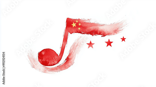 Chinese Music Note Watercol...