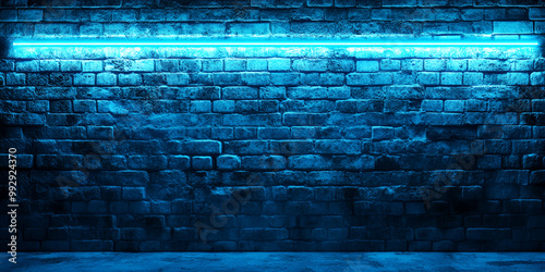 Vibrant Neon Lit Brick Wall Texture

