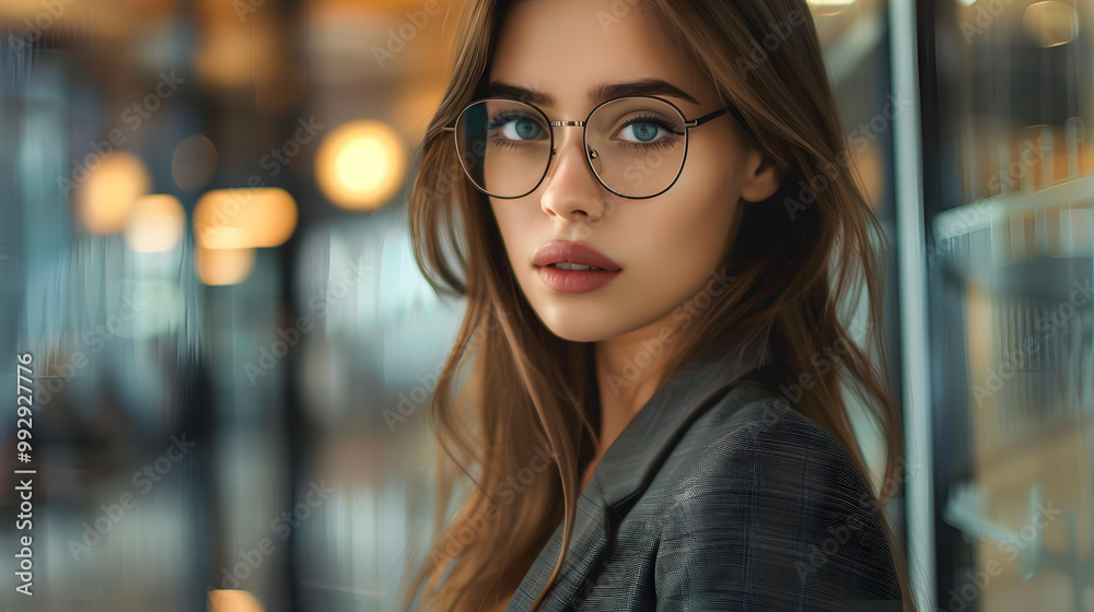 Beautiful young woman in a stylish suit, businesswoman, office worker. AI Generated Beautiful young woman in a stylish suit, businesswoman, office worker. AI Generated