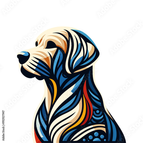 Wallpaper Mural Dog vector and illustration. Torontodigital.ca