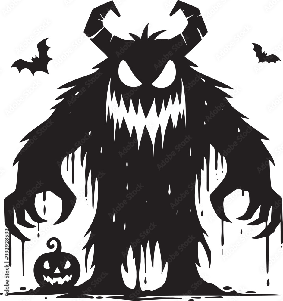 Scary Monster silhouette vector illustration isolated on a white background Scary Monster silhouette vector illustration isolated on a white background