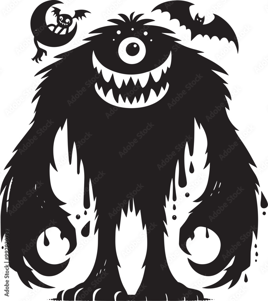 Scary Monster silhouette vector illustration isolated on a white background Scary Monster silhouette vector illustration isolated on a white background