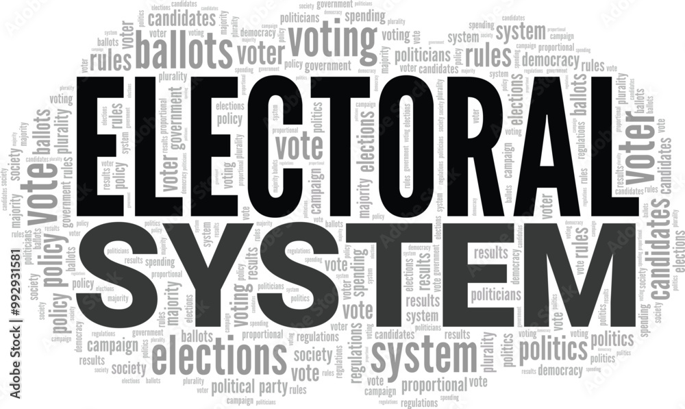 Fototapeta premium Electoral System word cloud conceptual design isolated on white background.