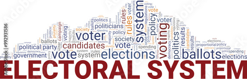 Electoral System word cloud conceptual design isolated on white background.