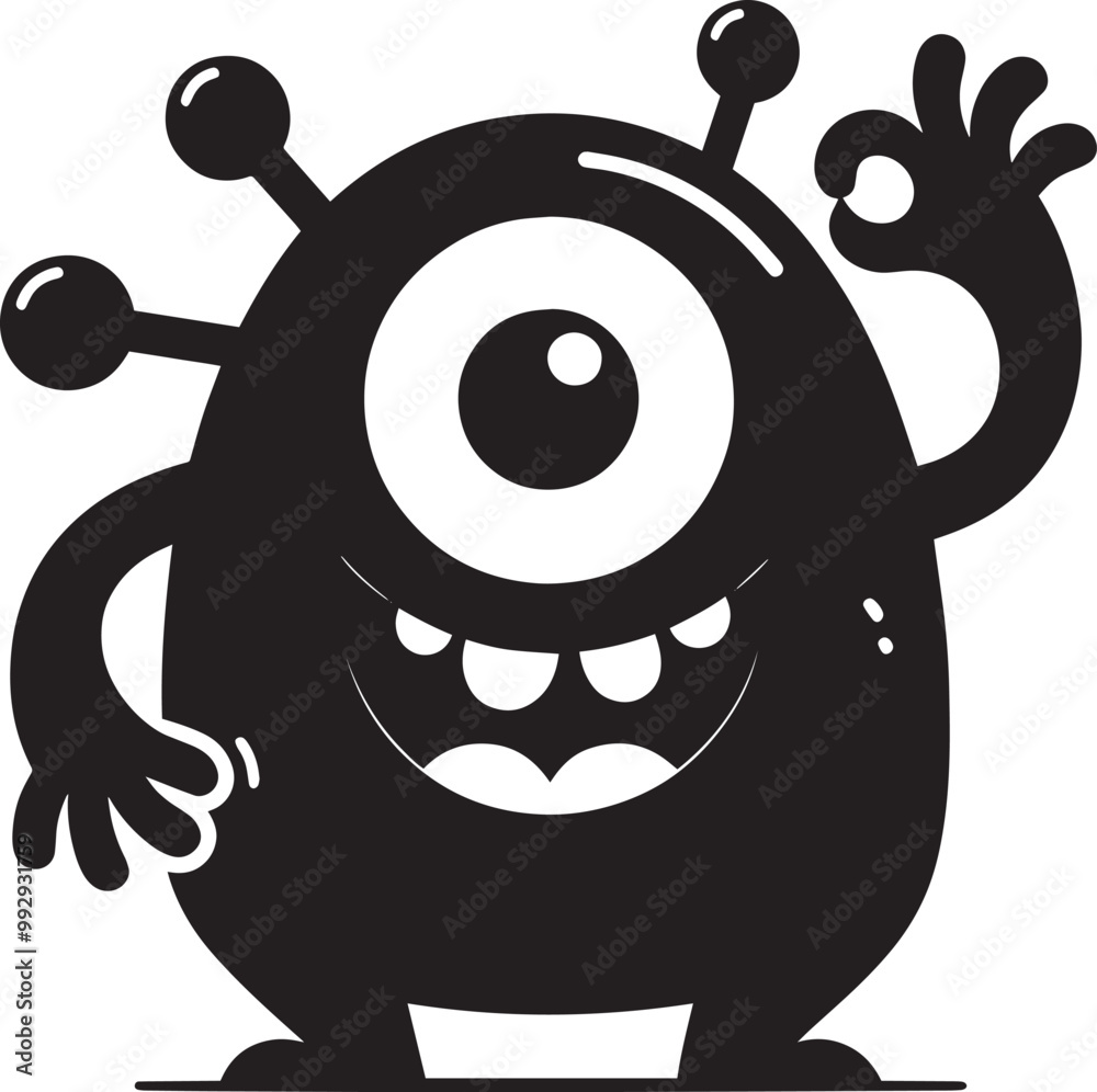 Scary Monster silhouette vector illustration isolated on a white background Scary Monster silhouette vector illustration isolated on a white background