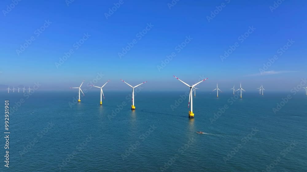 wind turbine in the sea wind turbine in the sea
