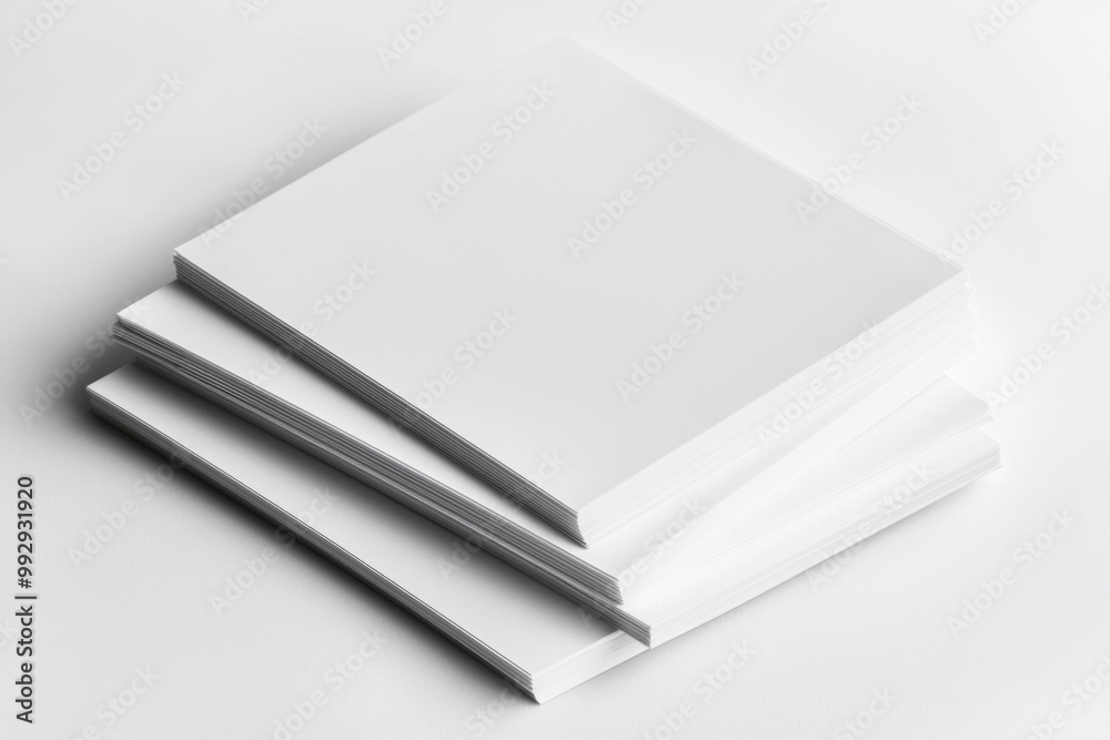 Blank A4 Stacked Paper Mockup isolated created with Generative AI Blank A4 Stacked Paper Mockup isolated created with Generative AI