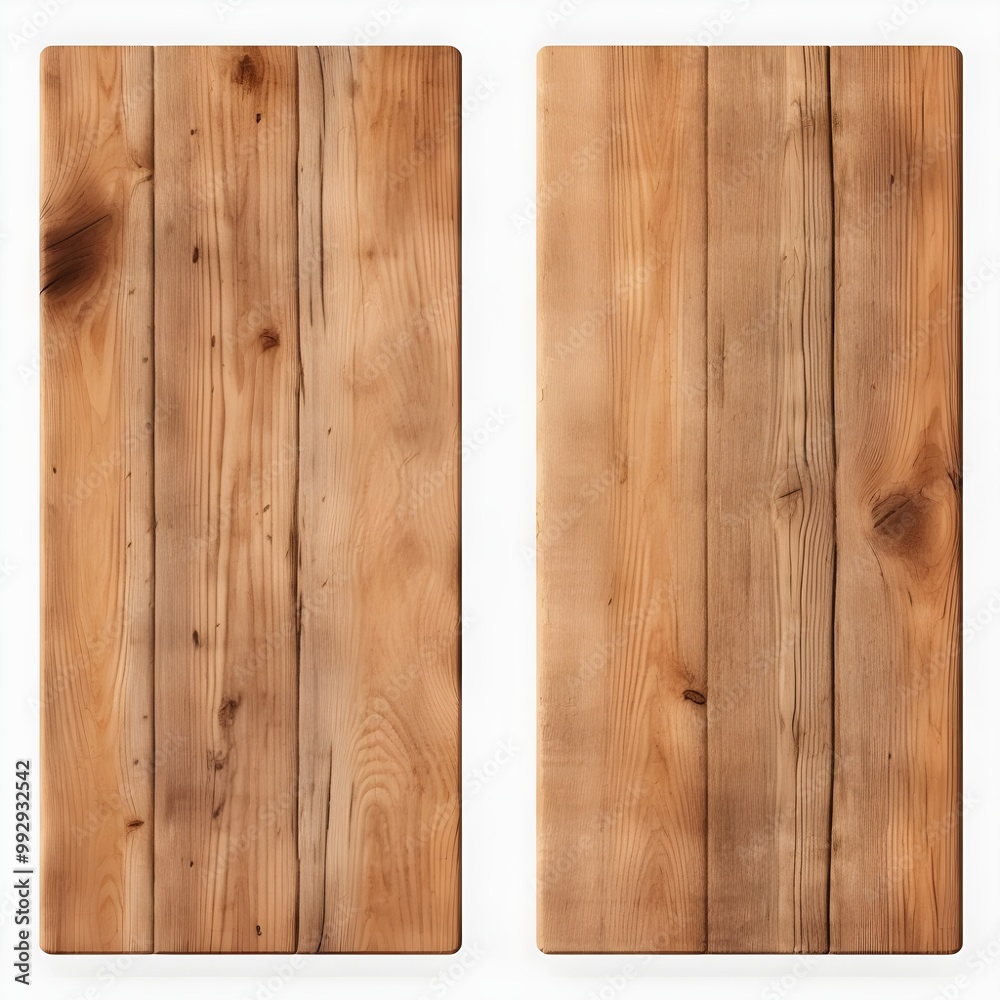 wooden board isolated on brown with white background Generative AI wooden board isolated on brown with white background Generative AI