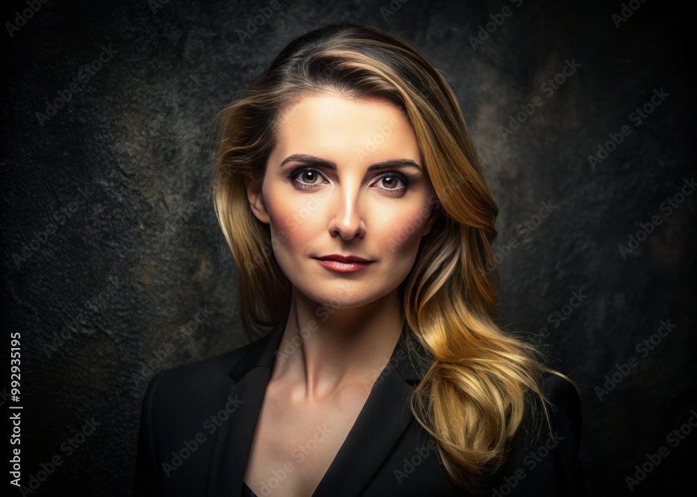 Fototapeta premium Elevate your profile with professional headshots set against a stylish black textured background, suitable for both