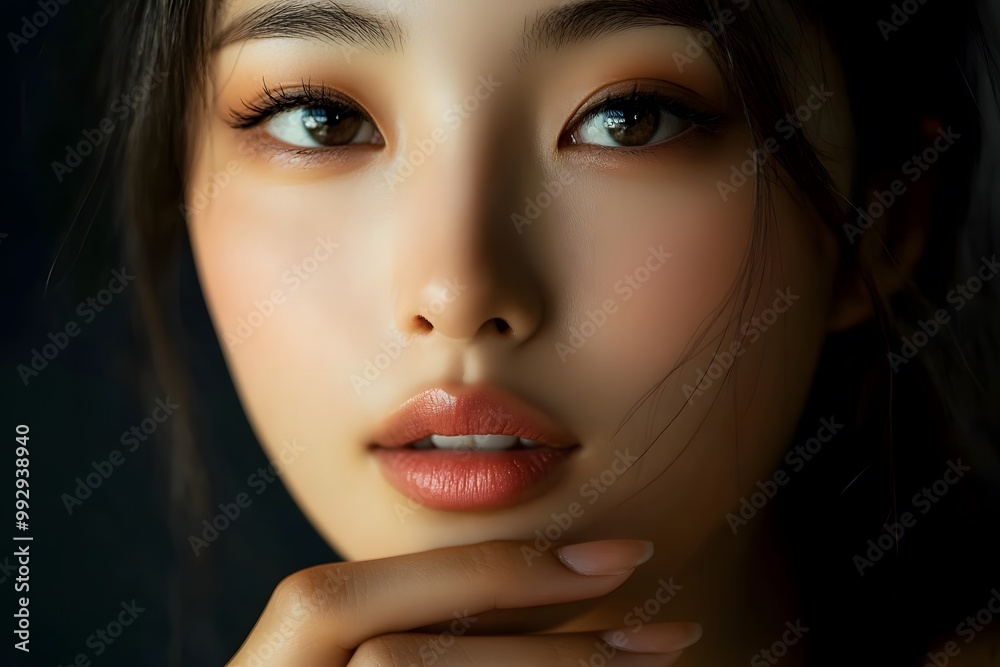 Elegant Half Body Shot of Woman with Flawless Makeup Elegant Half Body Shot of Woman with Flawless Makeup