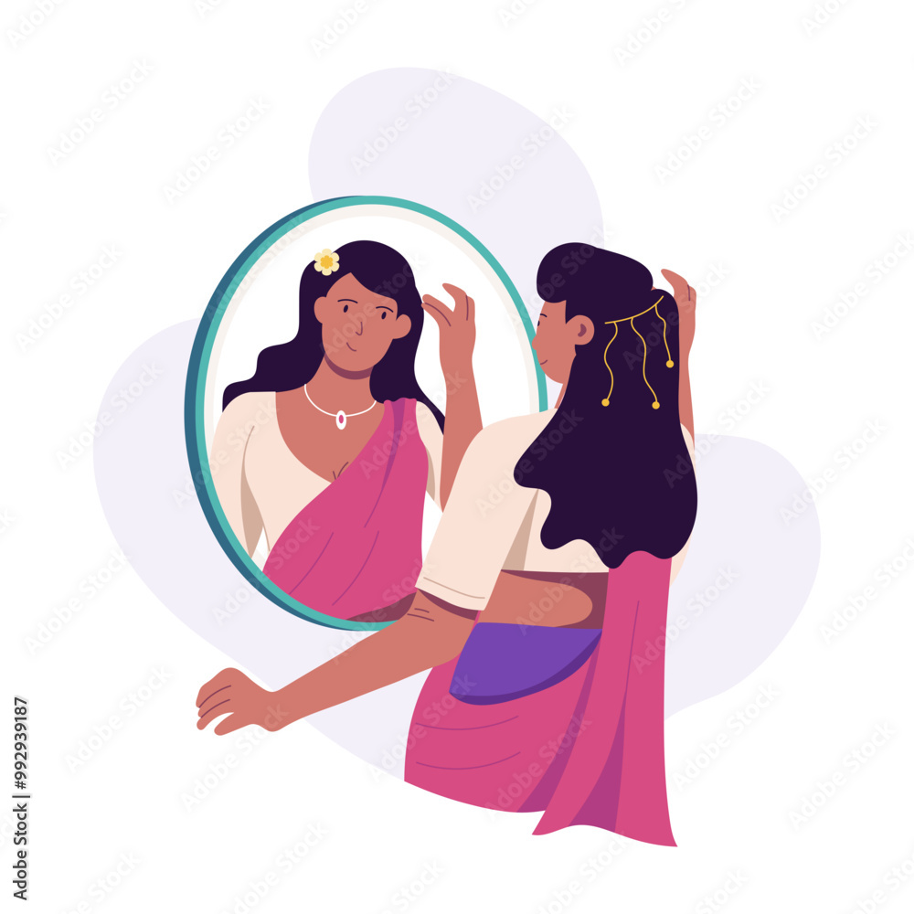 A flat character illustration of diwali dress A flat character illustration of diwali dress