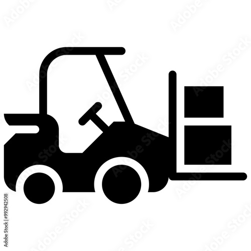 forklift truck solid icon