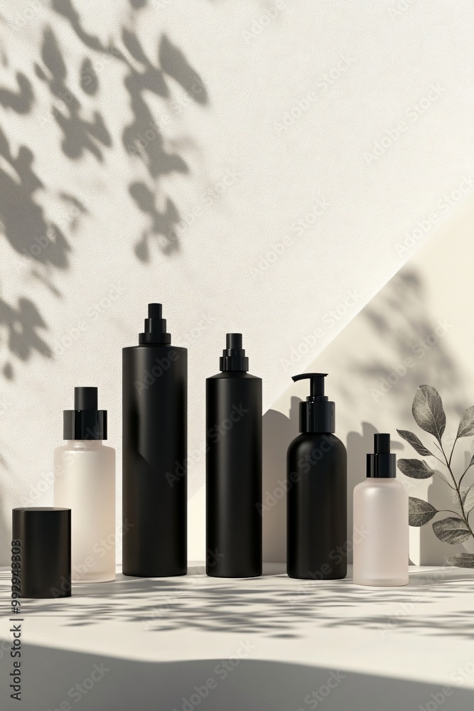 Elegant 3D Beauty Product Display with Shadows Elegant 3D Beauty Product Display with Shadows