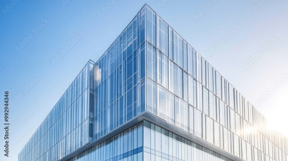 A modern glass building with a sleek design reflecting sunlight. A modern glass building with a sleek design reflecting sunlight.