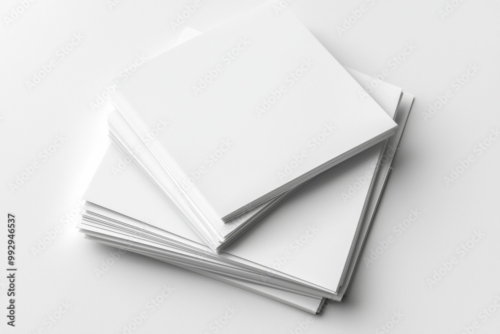 Blank A4 Stacked Paper Mockup isolated created with Generative AI Blank A4 Stacked Paper Mockup isolated created with Generative AI