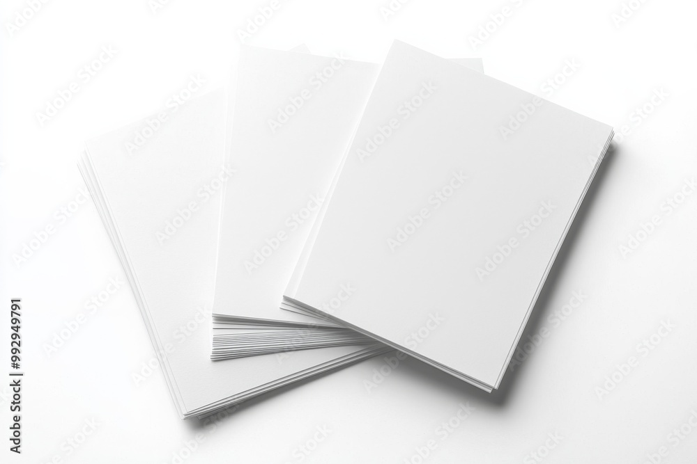 Blank A4 Stacked Paper Mockup isolated created with Generative AI Blank A4 Stacked Paper Mockup isolated created with Generative AI