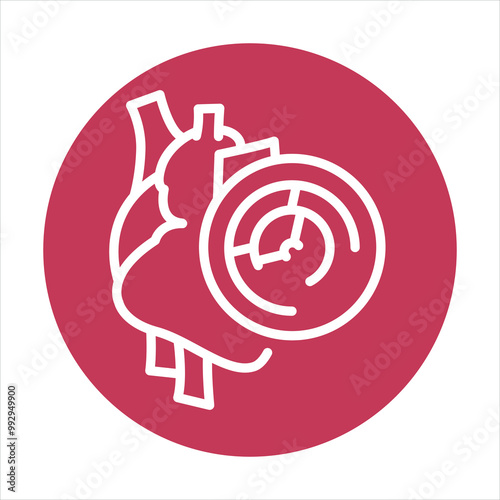 Arterial hypertension line black icon. Signs for web page
