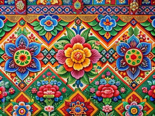 Elegant Korean Pattern Design Featuring Traditional Motifs and Vibrant Colors for Cultural Aesthetics