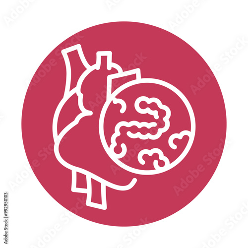 Endocarditis black line icon.