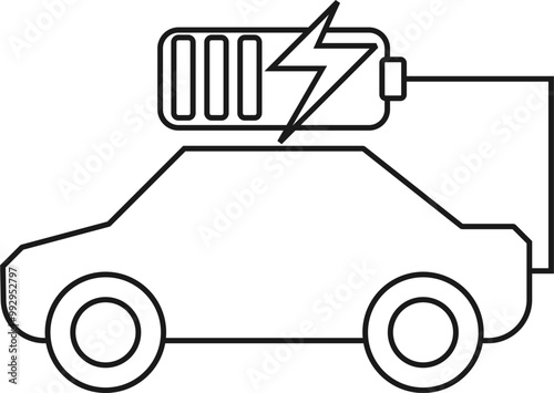 Electric Vehicle Line Icon