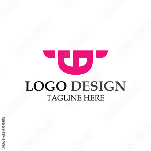 vector design elements for your company logo, pig monogram logo. modern logo design, business corporate template. pig icon.