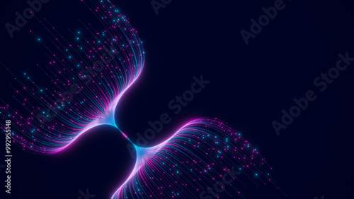 Big data artificial intelligence machine learning neural network flow complex information science innovation technology data analysis visualization cyberspace future. 3d rendering.