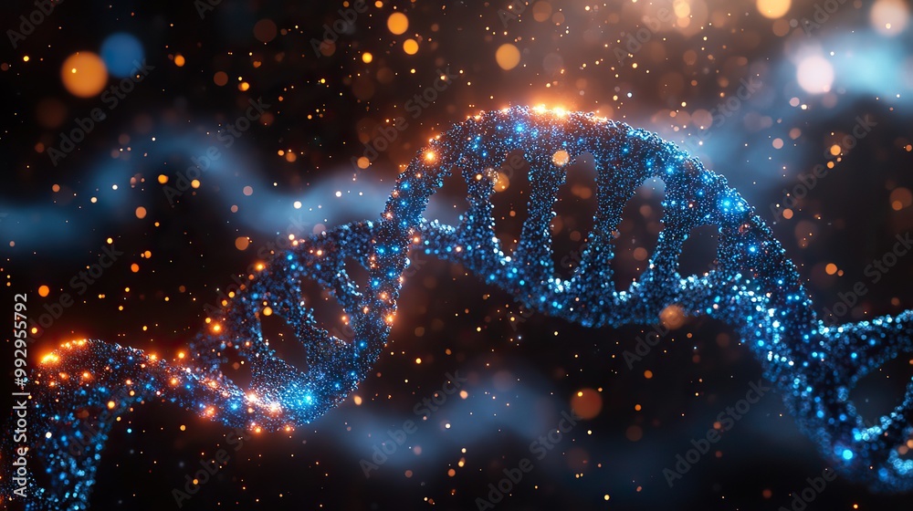 An abstract medical background showcases DNA structure, symbolizing futuristic technology and healthcare advancements. An abstract medical background showcases DNA structure, symbolizing futuristic technology and healthcare advancements.