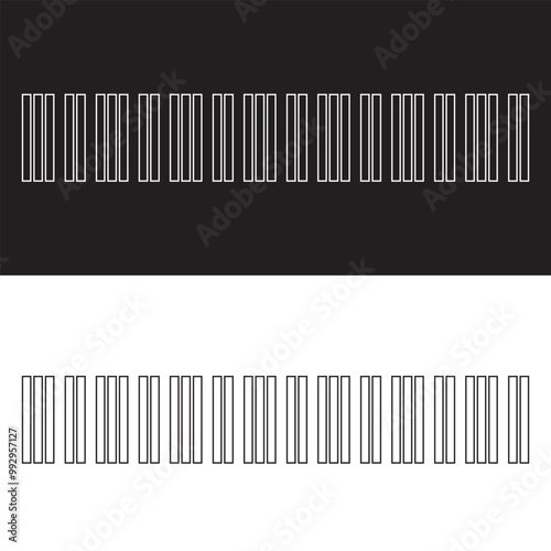 piano keys Isolated on white and black background. Vector illustration EPS 10