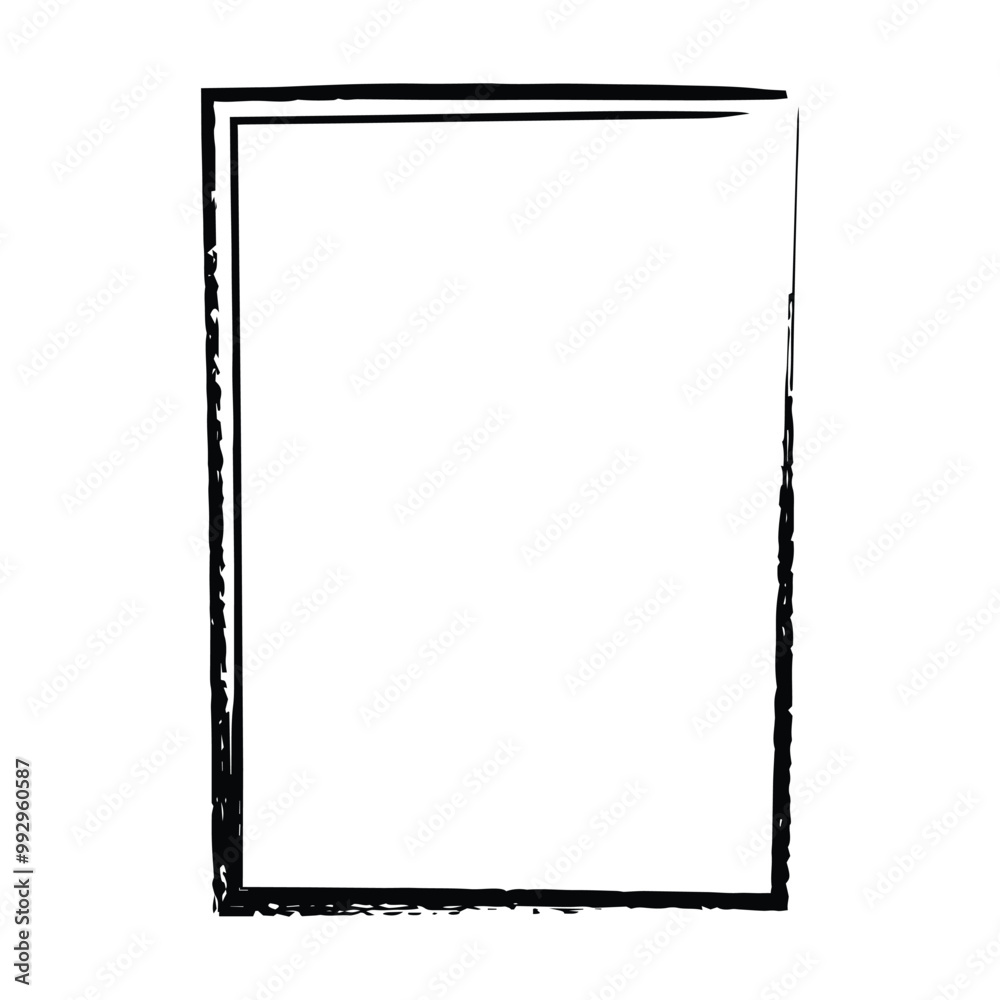 Grunge texture frame border shape icon, vertical rectangle decorative vintage border doodle element for simple banner design in vector illustration Grunge texture frame border shape icon, vertical rectangle decorative vintage border doodle element for simple banner design in vector illustration