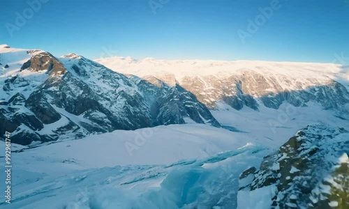 Wallpaper Mural Aerial View of Snowy Mountain Range Torontodigital.ca
