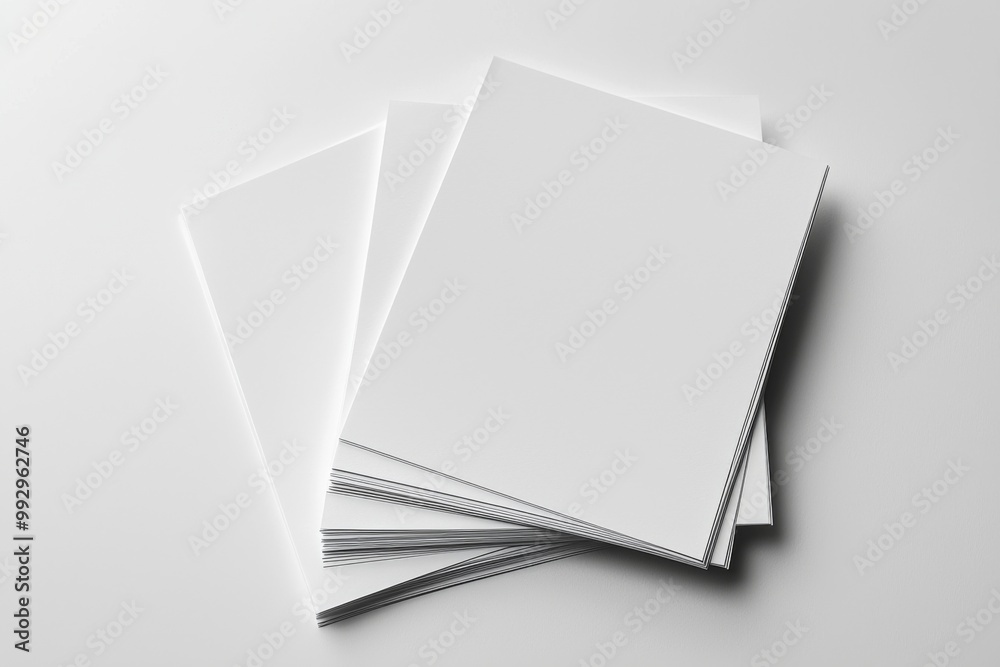 Blank A4 Stacked Paper Mockup isolated created with Generative AI Blank A4 Stacked Paper Mockup isolated created with Generative AI
