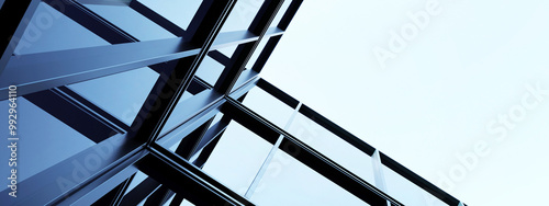 Skyscraper corporate office building with glass window, 3d rendering of modern architecture